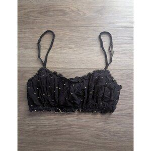 & Other Stories | Ruffled Glitter Pattern Soft Bra In Black/Gold